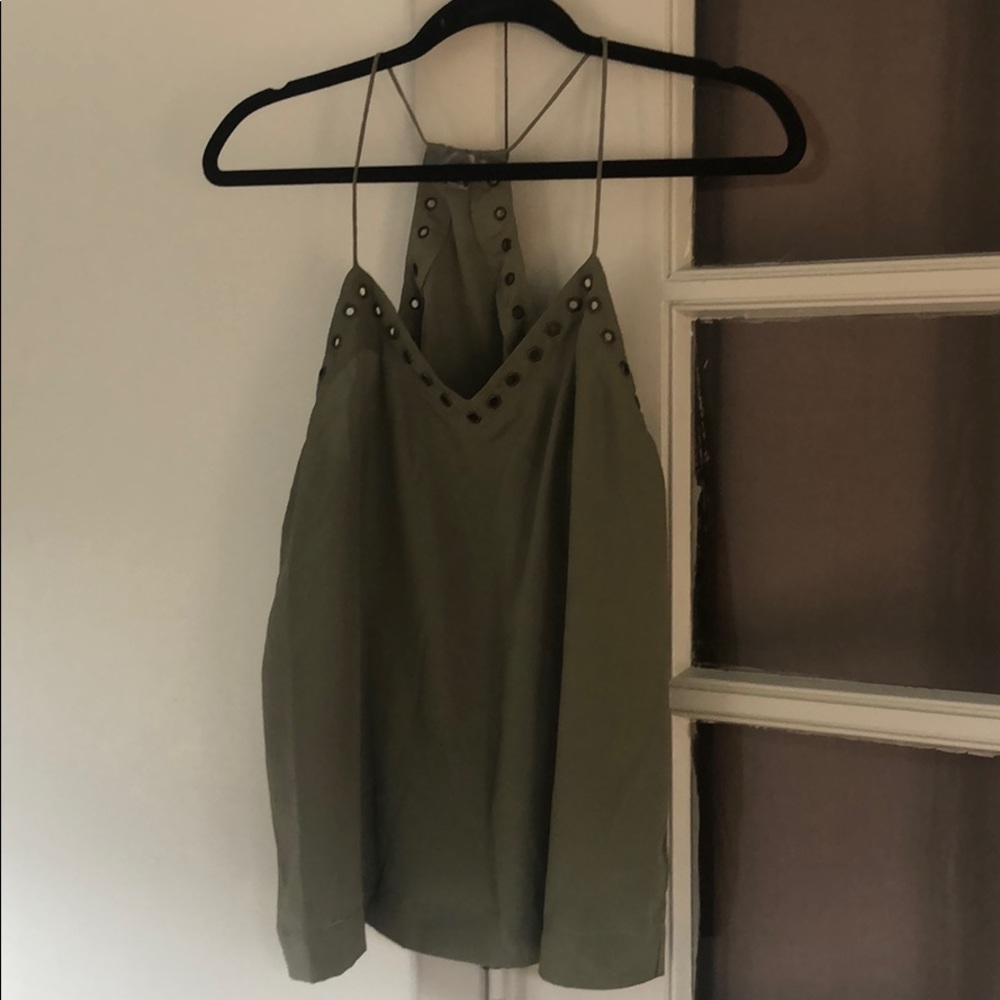 Love 21 Olive Grommet Blouse